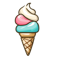 gelo creme dentro uma waffle cone. sorvete dentro isolado em branco fundo idéia para uma poster, cartão postal, camiseta. png