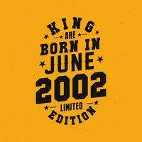 King are born in June 2002. King are born in June 2002 Retro Vintage Birthday vector