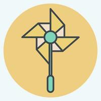 Icon Windmill. related to Amusement Park symbol. color mate style. simple design editable. simple illustration vector