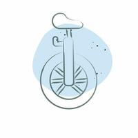 Icon Unicycle. related to Amusement Park symbol. Color Spot Style. simple design editable. simple illustration vector