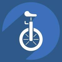 Icon Unicycle. related to Amusement Park symbol. long shadow style. simple design editable. simple illustration vector