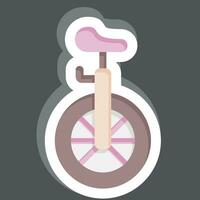 Sticker Unicycle. related to Amusement Park symbol. glyph style. simple design editable. simple illustration vector