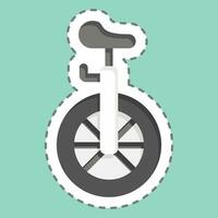 Sticker line cut Unicycle. related to Amusement Park symbol. glyph style. simple design editable. simple illustration vector