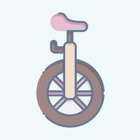 Icon Unicycle. related to Amusement Park symbol. doodle style. simple design editable. simple illustration vector