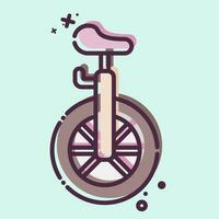 Icon Unicycle. related to Amusement Park symbol. MBE style. simple design editable. simple illustration vector