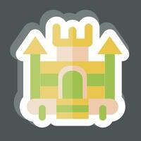 Sticker Inflatable Castle. related to Amusement Park symbol. glyph style. simple design editable. simple illustration vector