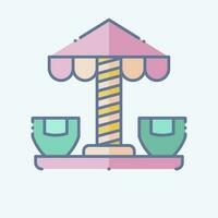 Icon Spinning Teacup. related to Amusement Park symbol. doodle style. simple design editable. simple illustration vector