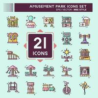 Icon Set Amusement Park. related to Circus symbol. MBE style. simple design editable. simple illustration vector