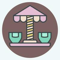 Icon Spinning Teacup. related to Amusement Park symbol. color mate style. simple design editable. simple illustration vector