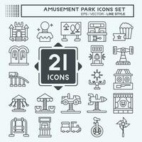 Icon Set Amusement Park. related to Circus symbol. line style. simple design editable. simple illustration vector