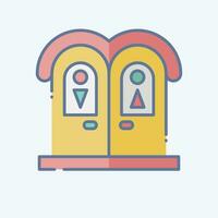 Icon Public Toilet. related to Amusement Park symbol. doodle style. simple design editable. simple illustration vector