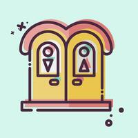 Icon Public Toilet. related to Amusement Park symbol. MBE style. simple design editable. simple illustration vector