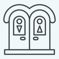 Icon Public Toilet. related to Amusement Park symbol. line style. simple design editable. simple illustration vector