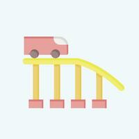 Icon Roller Coaster. related to Amusement Park symbol. flat style. simple design editable. simple illustration vector