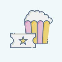 Icon Popcorn. related to Amusement Park symbol. doodle style. simple design editable. simple illustration vector