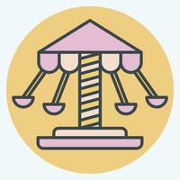 Icon Spinning Swing. related to Amusement Park symbol. color mate style. simple design editable. simple illustration vector
