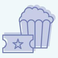 Icon Popcorn. related to Amusement Park symbol. two tone style. simple design editable. simple illustration vector