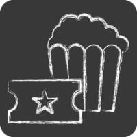 Icon Popcorn. related to Amusement Park symbol. chalk Style. simple design editable. simple illustration vector