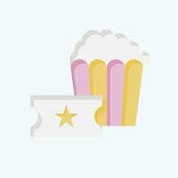 Icon Popcorn. related to Amusement Park symbol. flat style. simple design editable. simple illustration vector