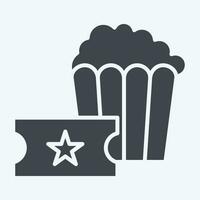 Icon Popcorn. related to Amusement Park symbol. glyph style. simple design editable. simple illustration vector