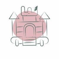 Icon Inflatable Castle. related to Amusement Park symbol. Color Spot Style. simple design editable. simple illustration vector