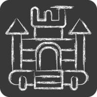 Icon Inflatable Castle. related to Amusement Park symbol. chalk Style. simple design editable. simple illustration vector