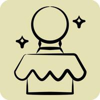 Icon Magic Ball. related to Amusement Park symbol. hand drawn style. simple design editable. simple illustration vector