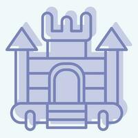 Icon Inflatable Castle. related to Amusement Park symbol. two tone style. simple design editable. simple illustration vector