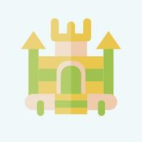 Icon Inflatable Castle. related to Amusement Park symbol. flat style. simple design editable. simple illustration vector