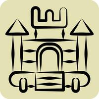 Icon Inflatable Castle. related to Amusement Park symbol. hand drawn style. simple design editable. simple illustration vector