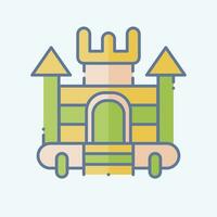 Icon Inflatable Castle. related to Amusement Park symbol. doodle style. simple design editable. simple illustration vector