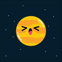 Planet character cute vector