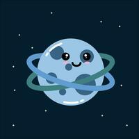 Planet character cute vector