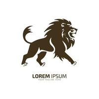 Elegant Lion Silhouette Logo on White Background. vector