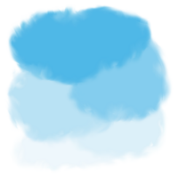 Watercolor blue fluffy clouds isolated on transparent background png