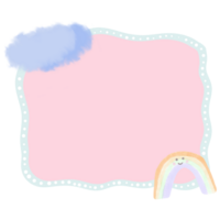 pastell bild ram med moln och regnbåge isolerat på transparent bakgrund png