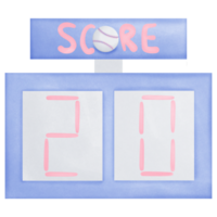 Blue and pink baseball score isolated on transparent background png