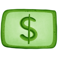 vert dollar argent et symbole isolé sur transparent Contexte png