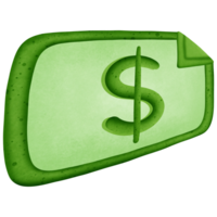 Green dollar money and symbol isolated on transparent background png