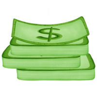 vert empiler de dollars argent et symbole isolé sur transparent Contexte png