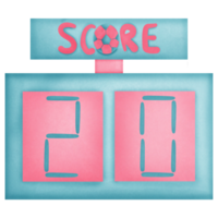 Blue and pink soccer score isolated on transparent background png