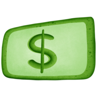 vert dollar argent et symbole isolé sur transparent Contexte png