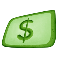 Green dollar money and symbol isolated on transparent background png