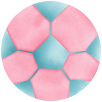 Blue and pink soccer football isolated on transparent background png