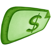 Green dollar money and symbol isolated on transparent background png