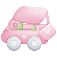 Pink golf car isolated on transparent background png