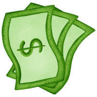 vert dollars argent et symbole isolé sur transparent Contexte png