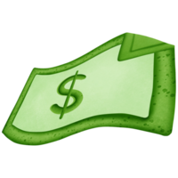 vert dollar argent et symbole isolé sur transparent Contexte png