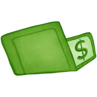 verde dólar dinero y símbolo aislado en transparente antecedentes png