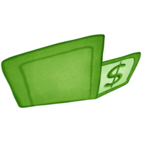 Green dollar money and symbol isolated on transparent background png